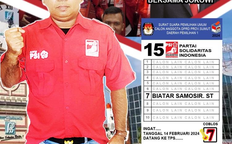  Lowongan / Dicari Relawan Caleg DPRD Prov Sumut 1 Partai PSI 2024